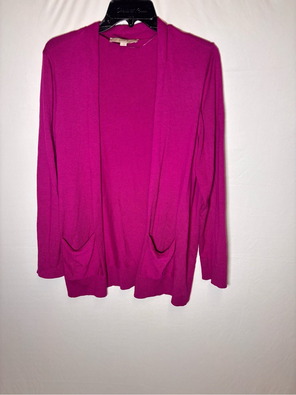 Fuchsia Open-Front Women's Cardigan Sweater